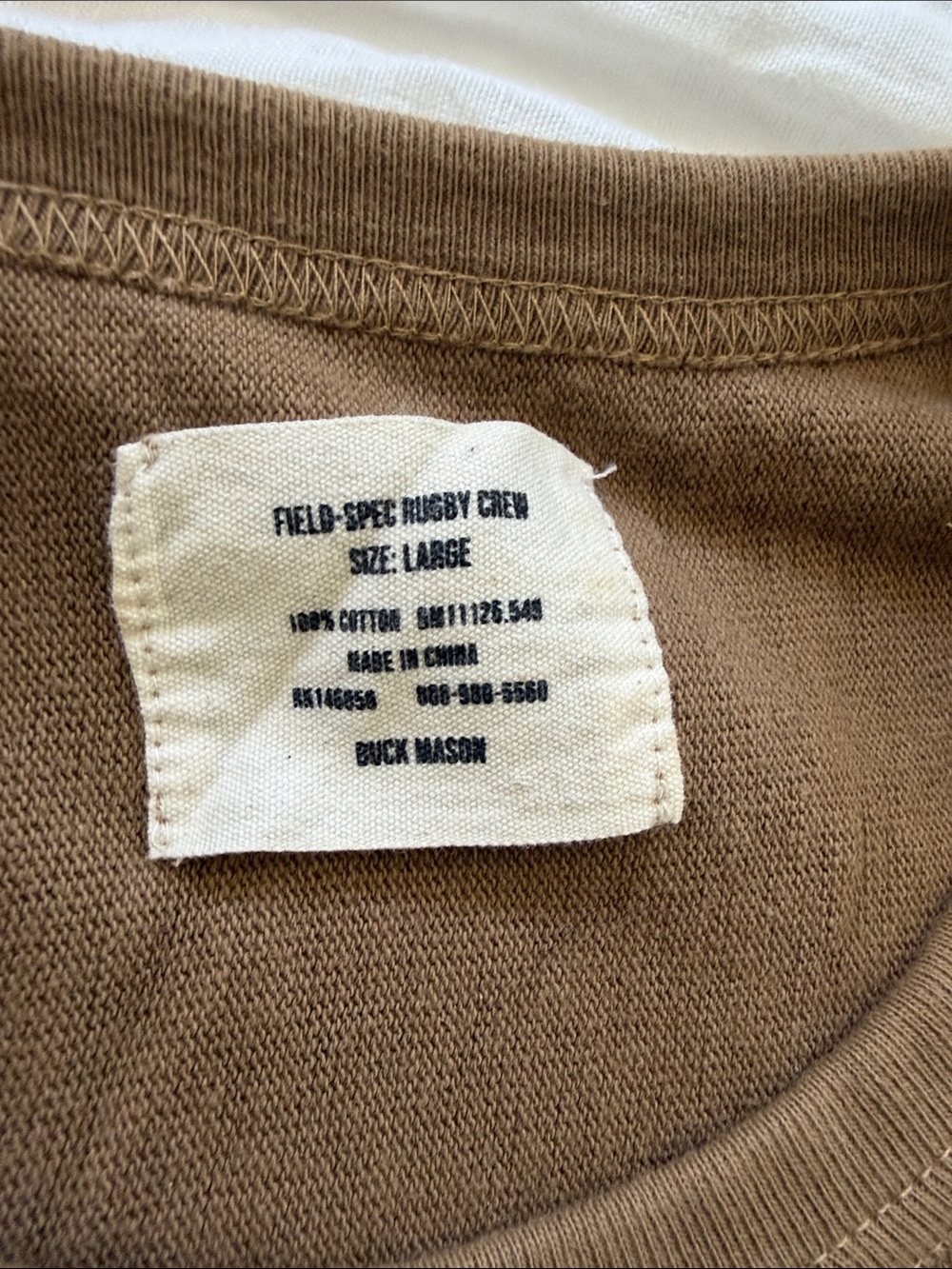 Buck Mason Long-Sleeve Crewneck Shirt in Brown - Picture 2 of 2